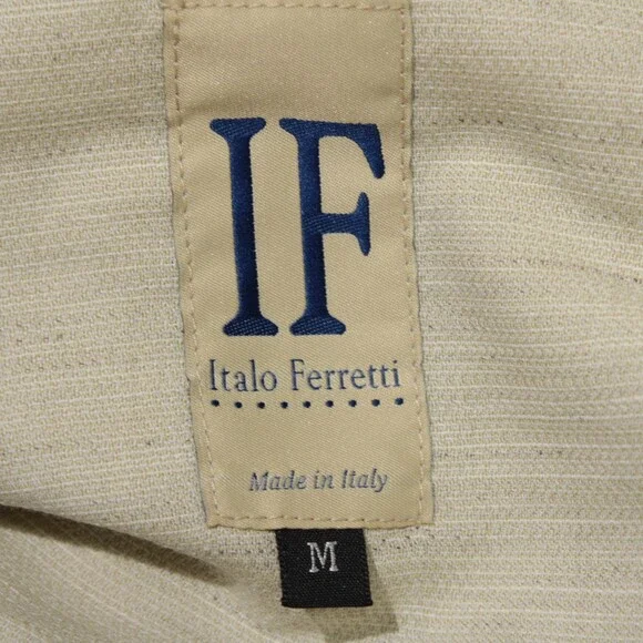 Italo Ferretti NWT Chino / Bermuda Shorts Size M in Beige Melange Cotton & Linen